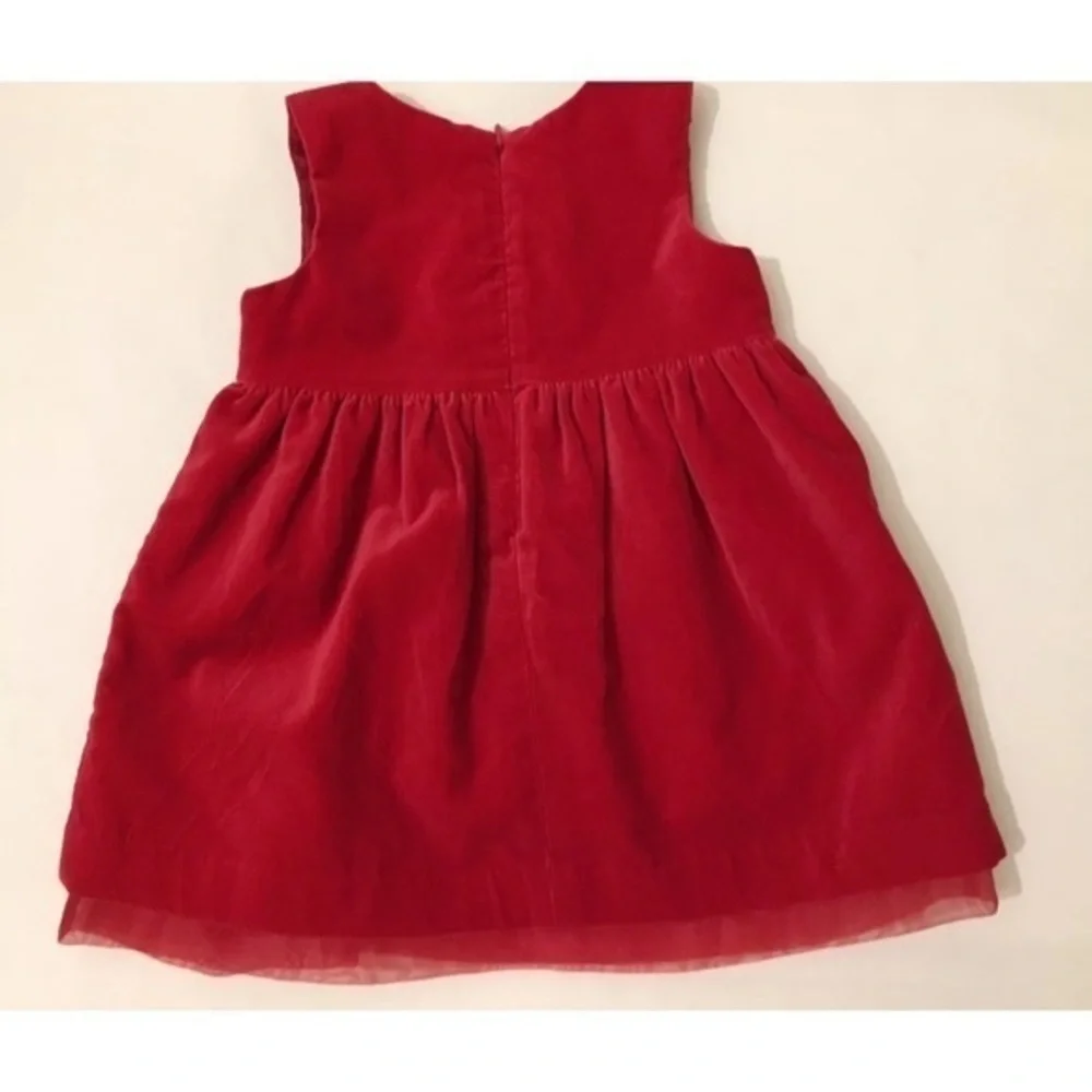 Old Navy Toddler 6-12 Months Girl Red Velvet Dress